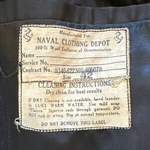 Vintage Naval Wool Men’s Pea Coat Jacket Color: Navy Size 42 (Medium)